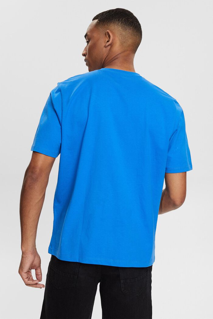 Jersey T-shirt met motief en logo, BRIGHT BLUE, detail image number 3