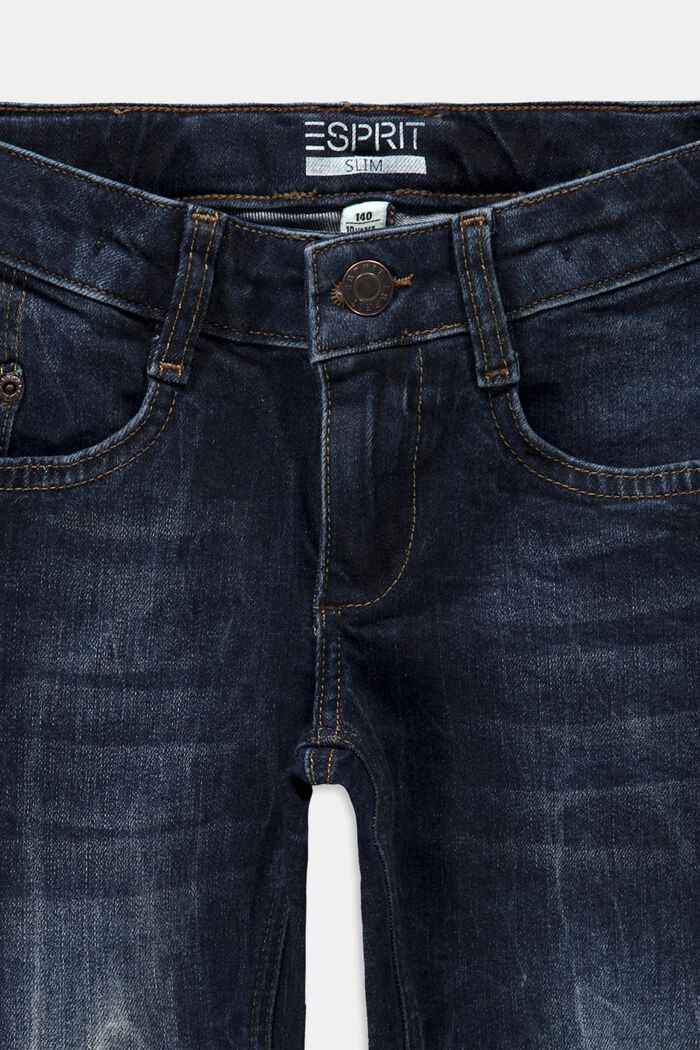 Jeans met verstelbare tailleband, BLUE DARK WASHED, detail image number 2