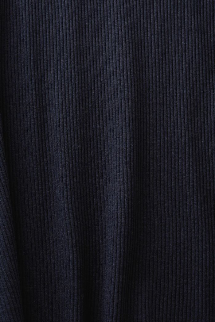 Shirt van jersey ribbreisel met lange mouwen, NAVY, detail image number 5