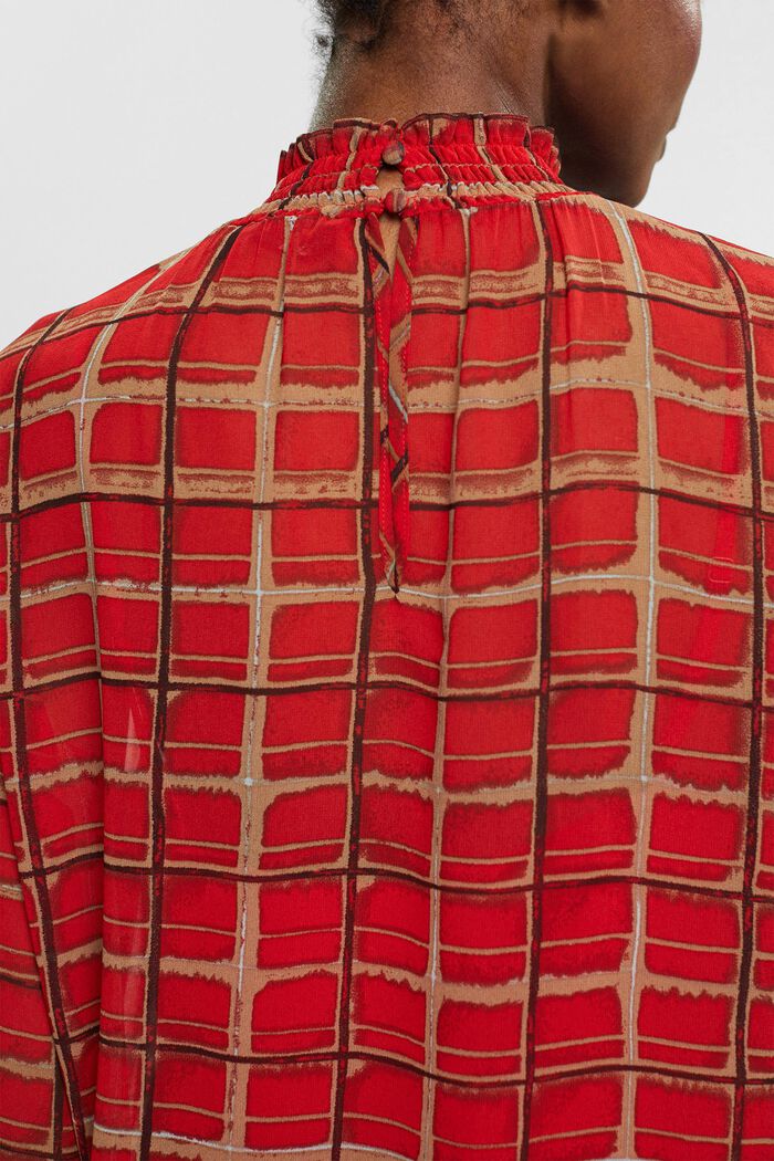 Chiffon blouse met motief, RED, detail image number 4