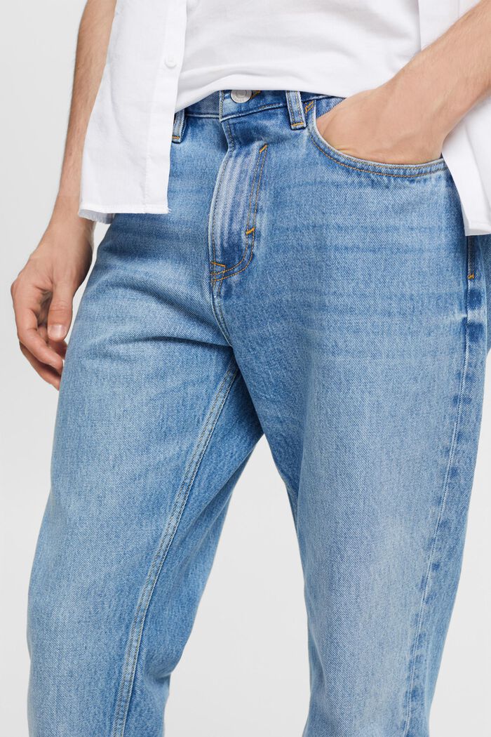 Jeans met rechte pijpen, organic cotton, BLUE LIGHT WASHED, detail image number 0