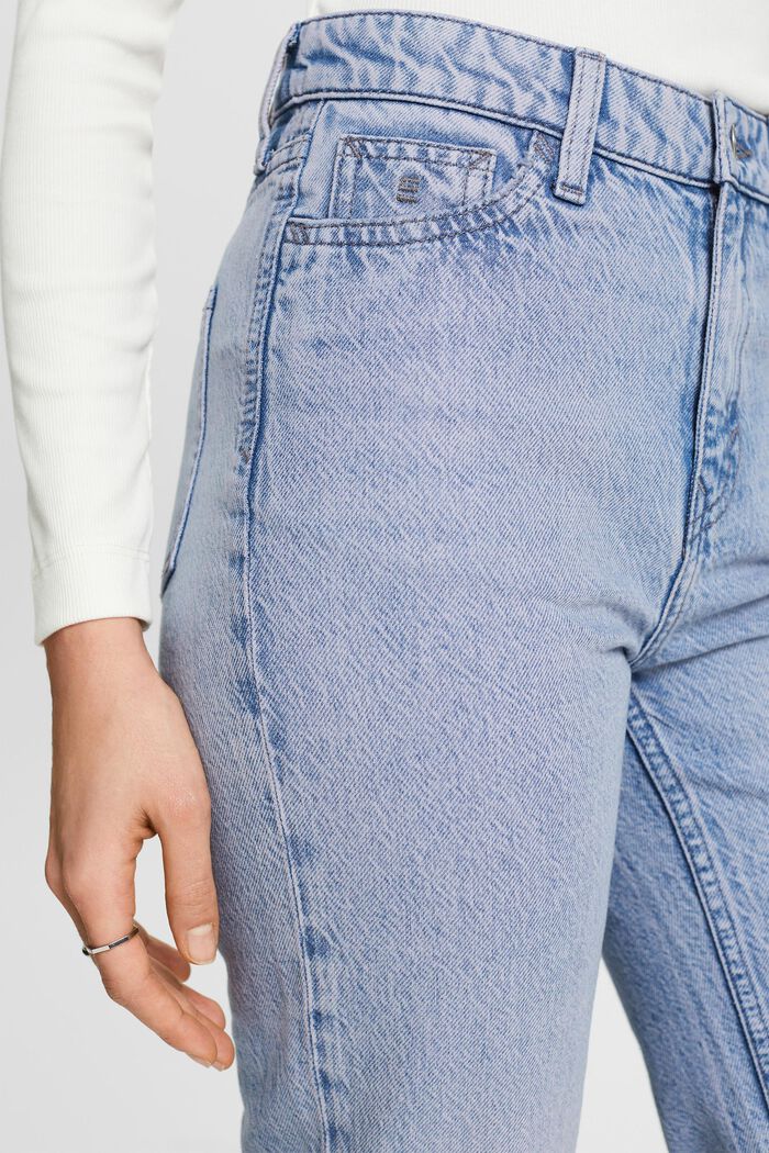 Straight jeans met retrolook en hoge taille, BLUE LIGHT WASHED, detail image number 2