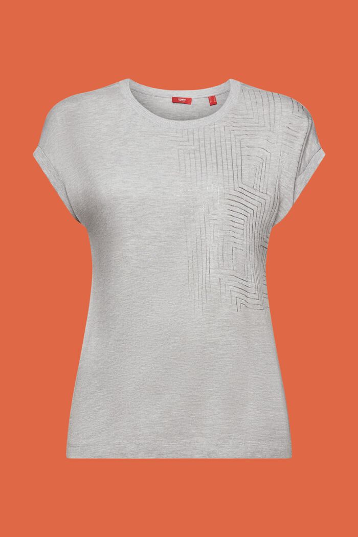 Jersey T-shirt met print, LENZING™ ECOVERO™, LIGHT GREY, detail image number 5