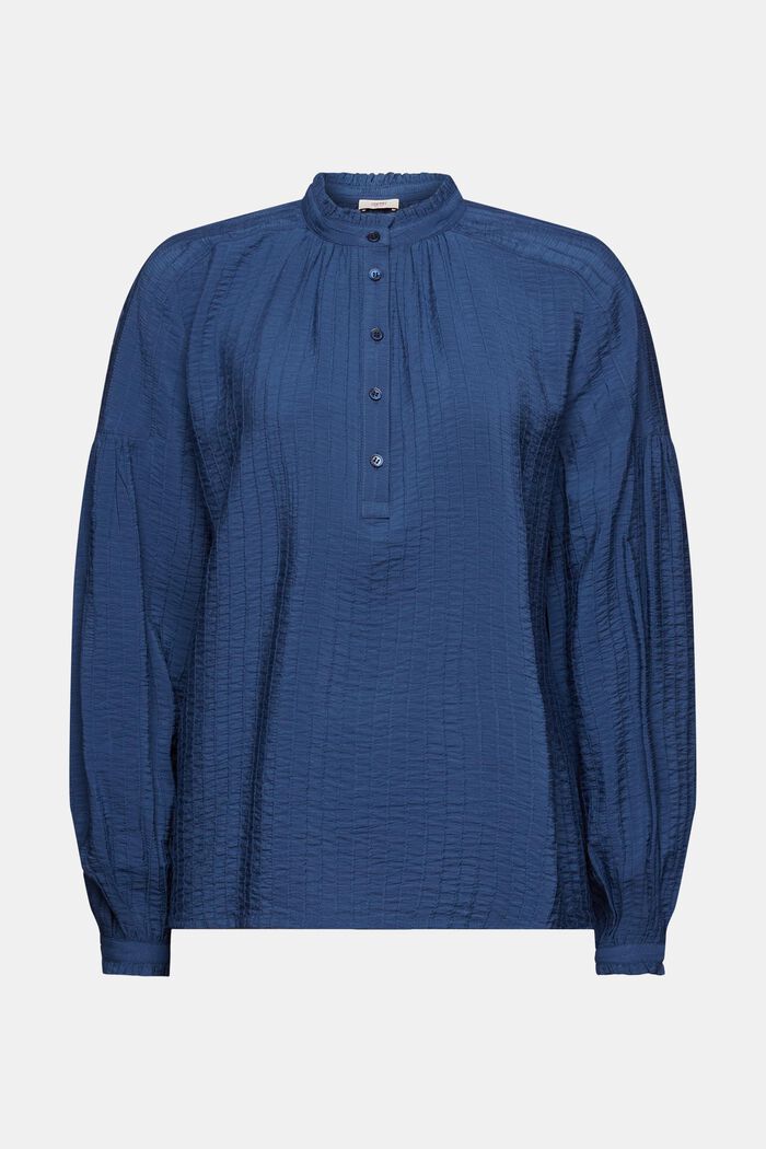 Gestructureerde blouse met lange mouwen, GREY BLUE, detail image number 6