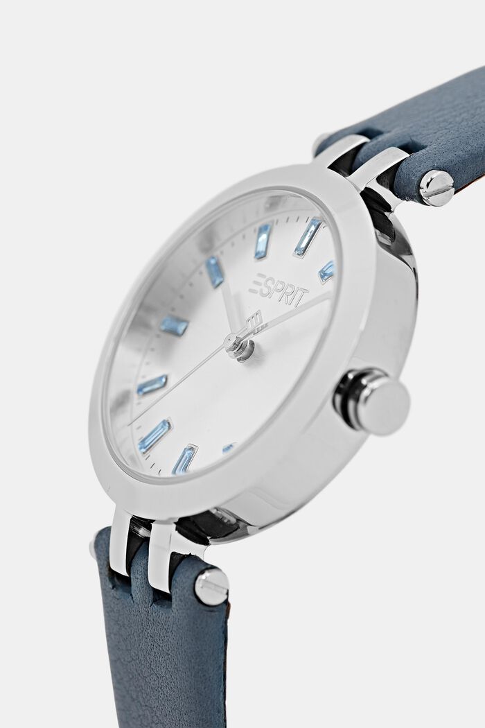 Horloge met leren bandje, BLUE, detail image number 1