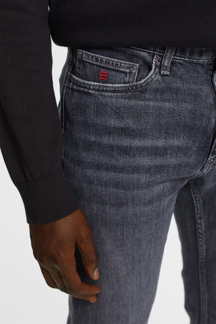Mid-rise jeans met rechte pijpen, BLACK MEDIUM WASHED, detail image number 2