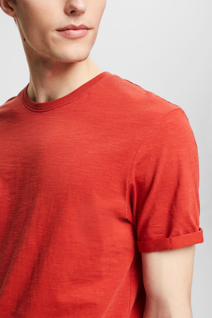 T-shirt van 100% katoen, RED ORANGE, detail image number 1