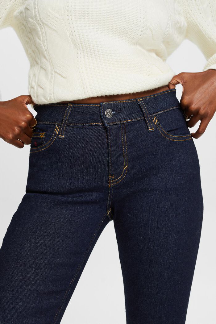 Gerecycled: slim fit jeans met middelhoge taille, BLUE RINSE, detail image number 2
