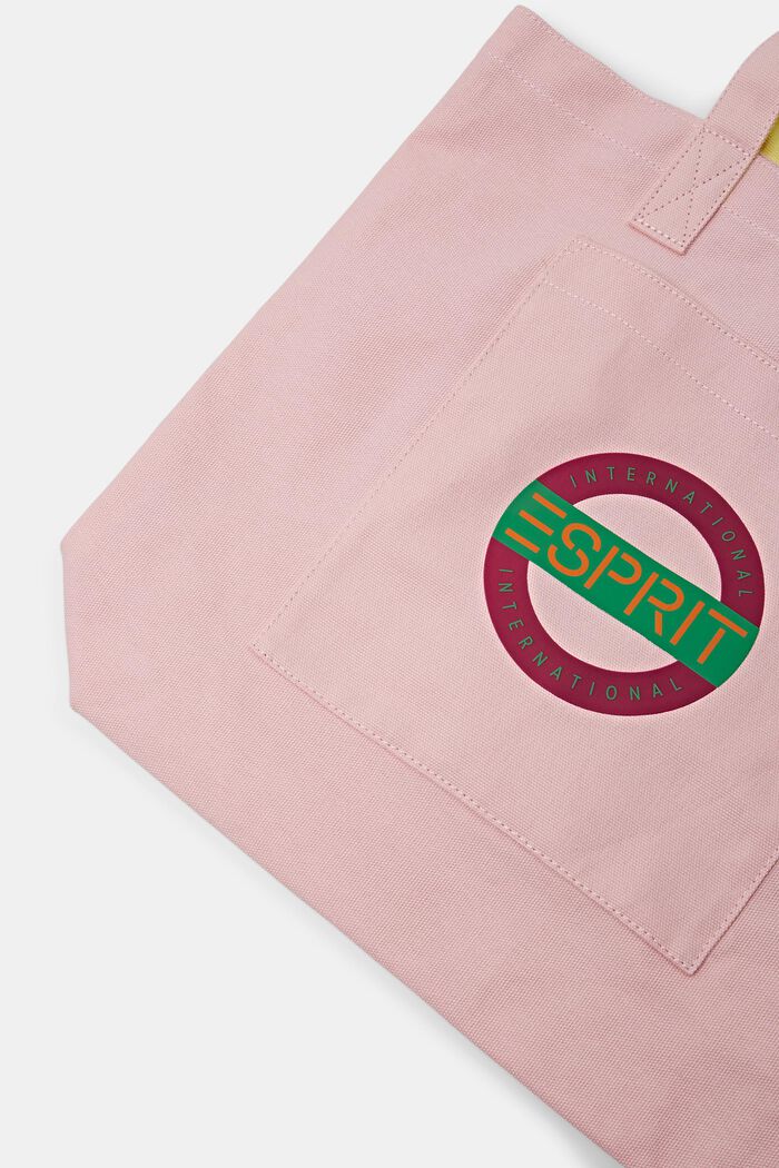Canvas tote bag met logo, PASTEL PINK, detail image number 1