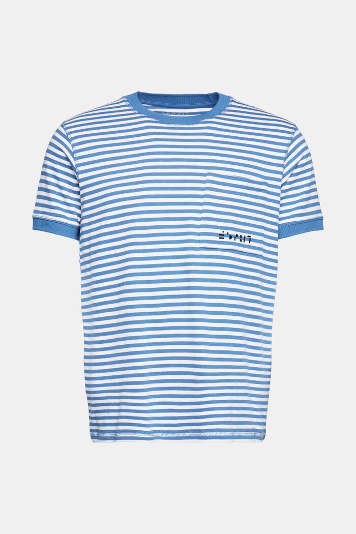 Gebreid T-shirt met strepen, BLUE, detail image number 6