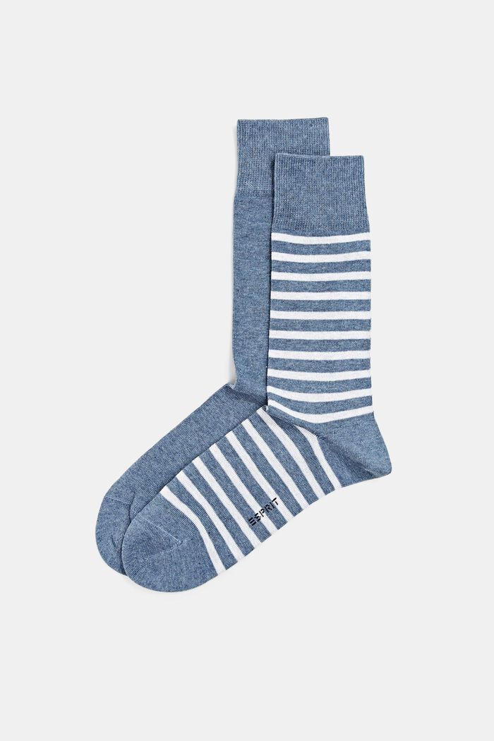 2 paar grofgebreide sokken, LIGHT DENIM, detail image number 0