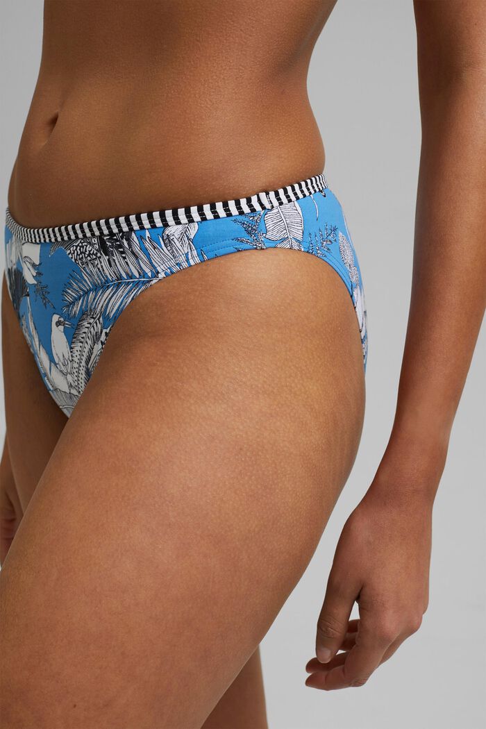 Gerecycled: bikini-slip met tropische print, BLUE, detail image number 2