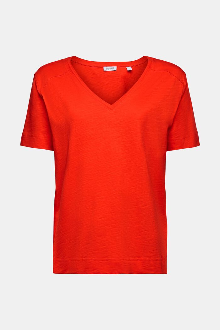 Jersey T-shirt met V-hals, RED, detail image number 5