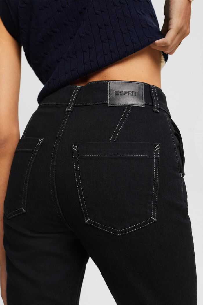 Slim jeans met hoge taille, BLACK RINSE, detail image number 4