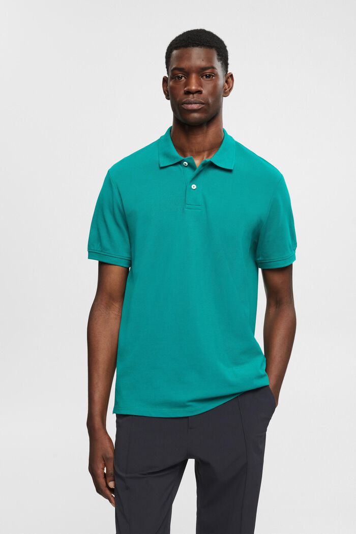 Slim fit-poloshirt, EMERALD GREEN, detail image number 0