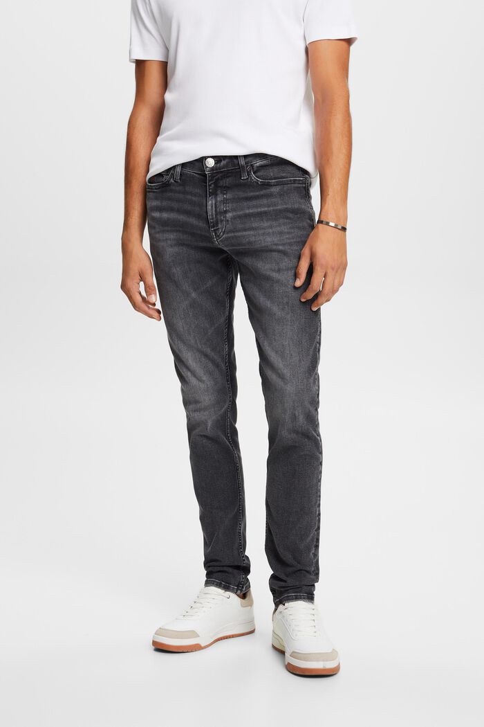 Mid rise skinny jeans, BLACK DARK WASHED, detail image number 0