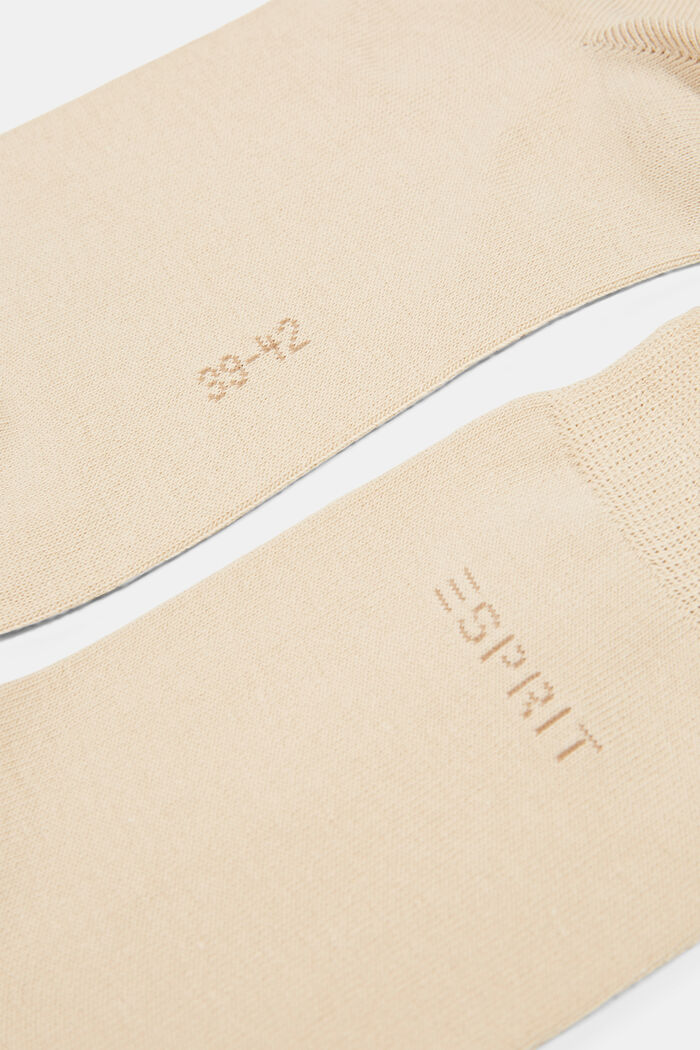 Set van 2 paar sokken met gebreid logo, organic cotton, CREAM, detail image number 1