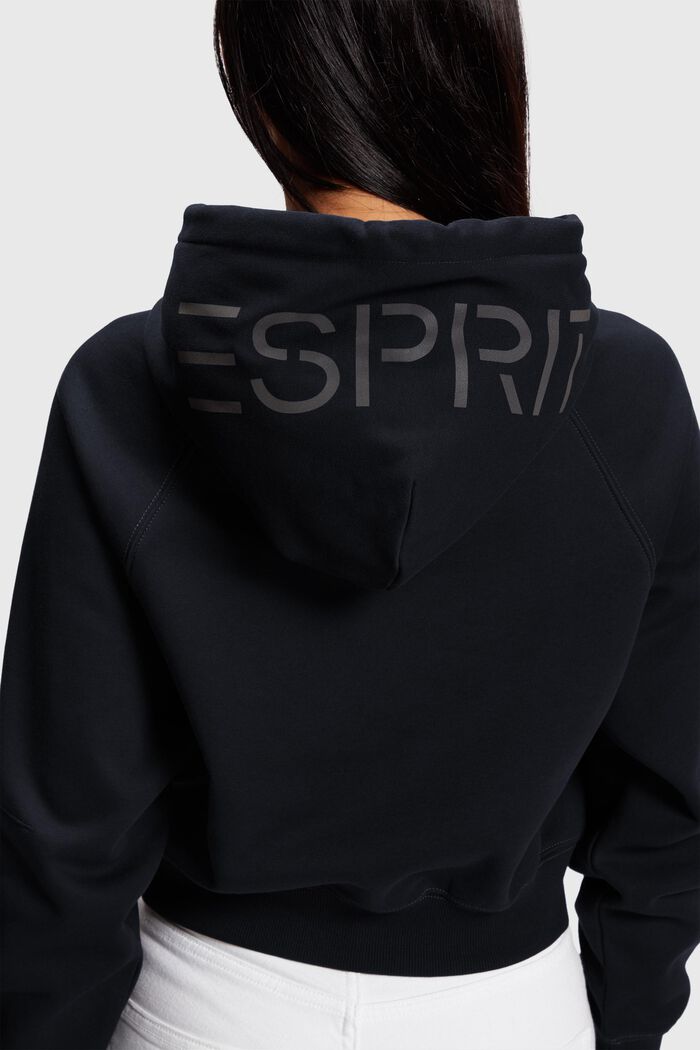 Cropped hoodie Color Dolphin, BLACK, detail image number 3