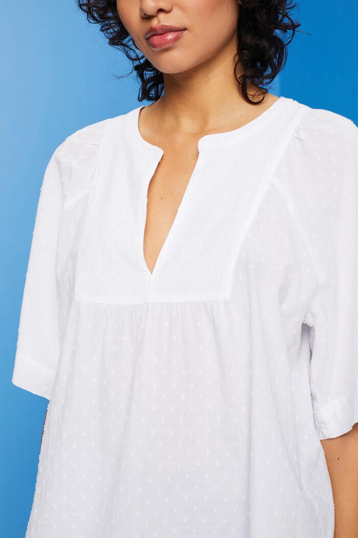 Katoenen blouse met borduursel, WHITE, detail image number 2