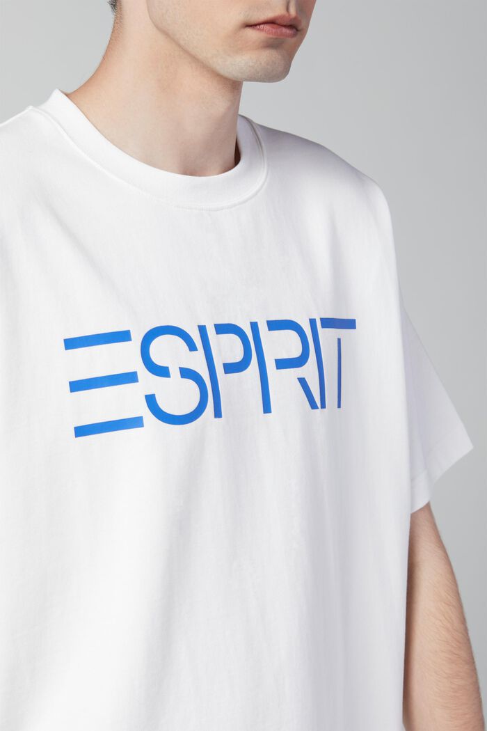 Uniseks T-shirt met logoprint, WHITE, detail image number 4