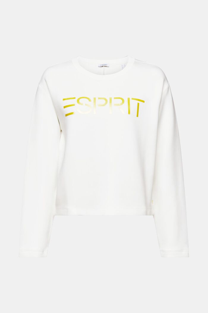 Sweatshirt met logo en ronde hals, OFF WHITE, detail image number 5