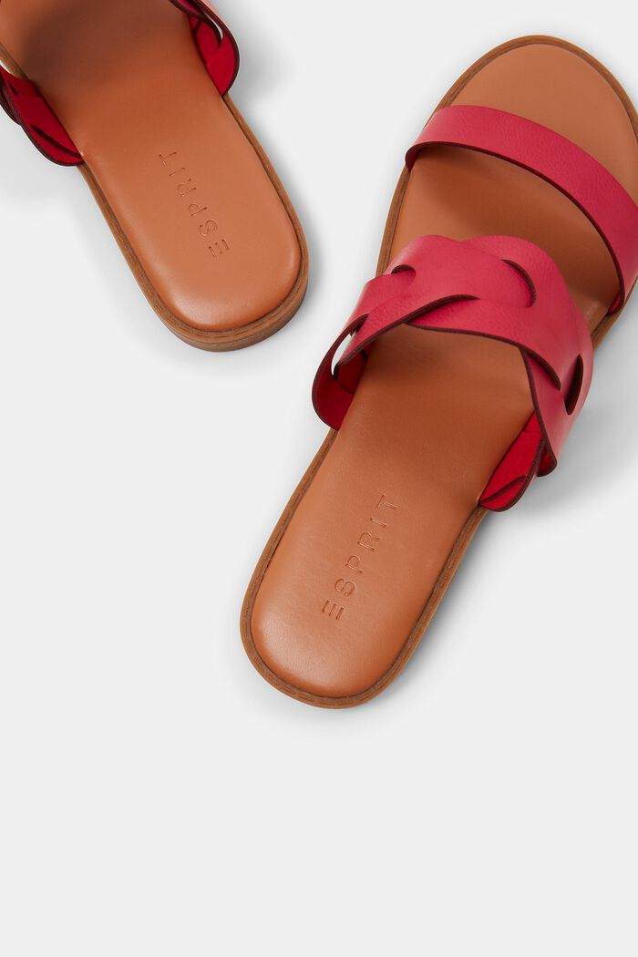 Gevlochten sandalen van vegan leer, PINK FUCHSIA, detail image number 4