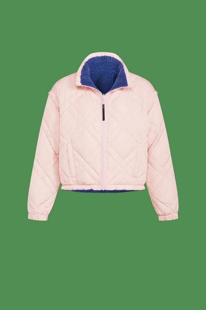 Omkeerbare, afneembare gewatteerde jas, PASTEL PINK, detail image number 7