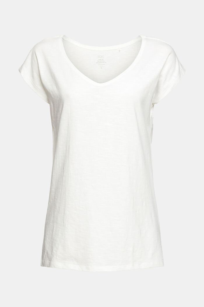 T-shirt van 100% katoen, OFF WHITE, detail image number 6