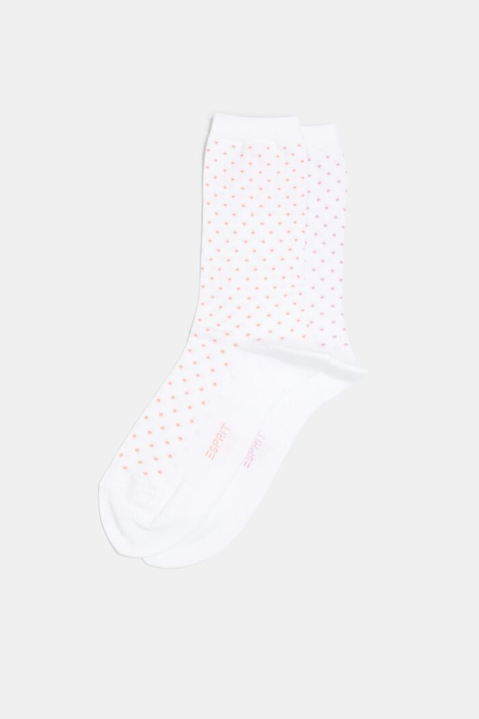 2 paar sokken van een mix met biologisch katoen, WHITE, overview