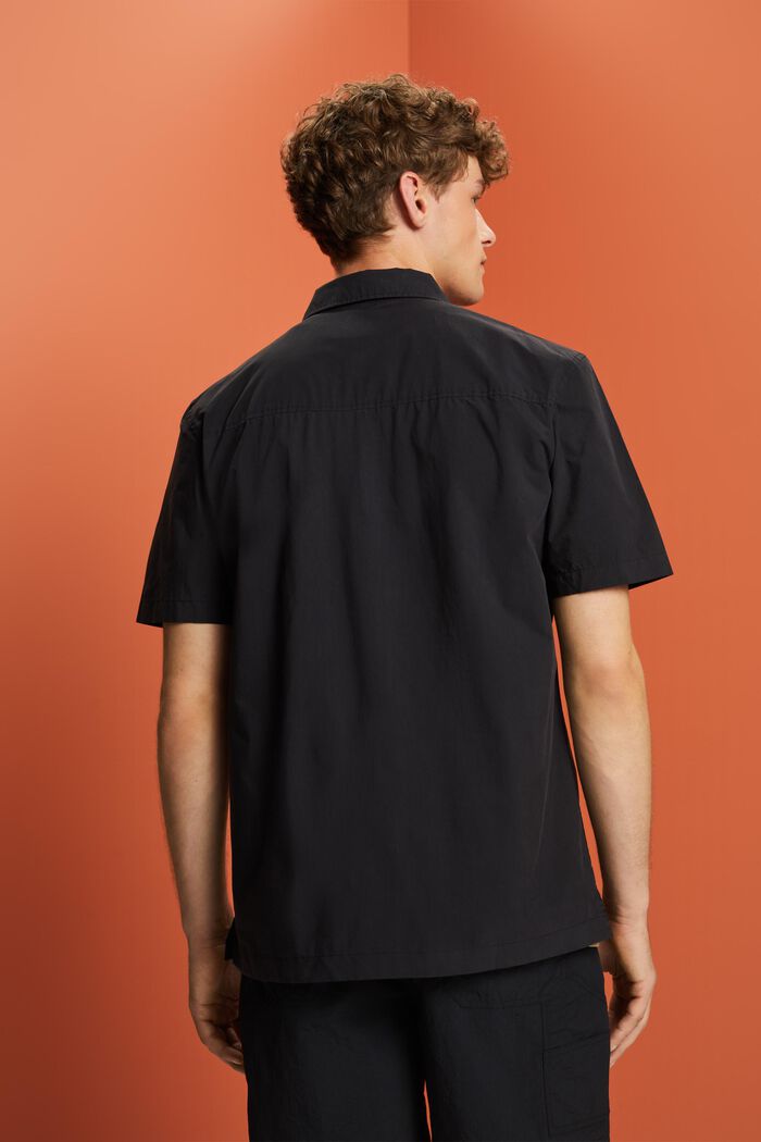 Overhemd met korte mouwen, katoenmix, BLACK, detail image number 3