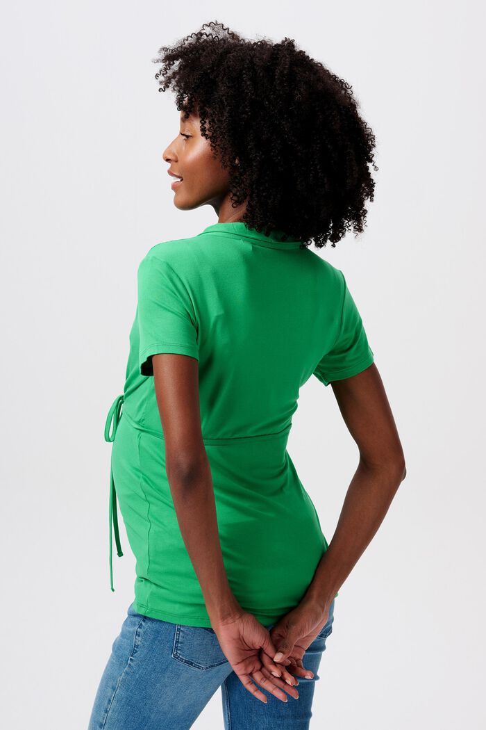 MATERNITY T-shirt met V-hals, voor borstvoeding, BRIGHT GREEN, detail image number 3