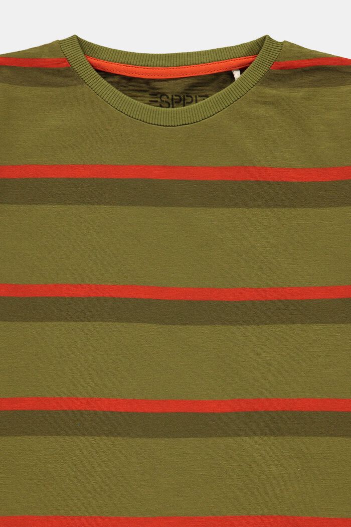Gestreept T-shirt van 100% katoen, LEAF GREEN, detail image number 2
