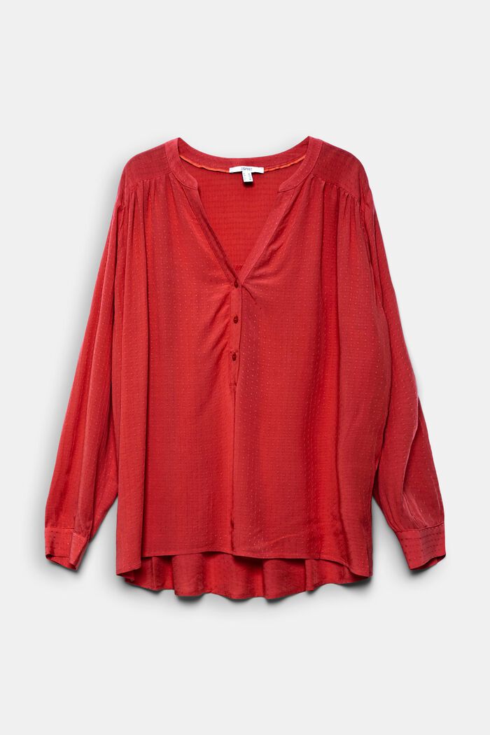 CURVY blouse van LENZING™ ECOVERO™, RED, detail image number 0