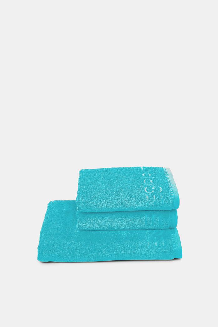 Met TENCEL™: set van drie badstof handdoeken, TURQUOISE, detail image number 2