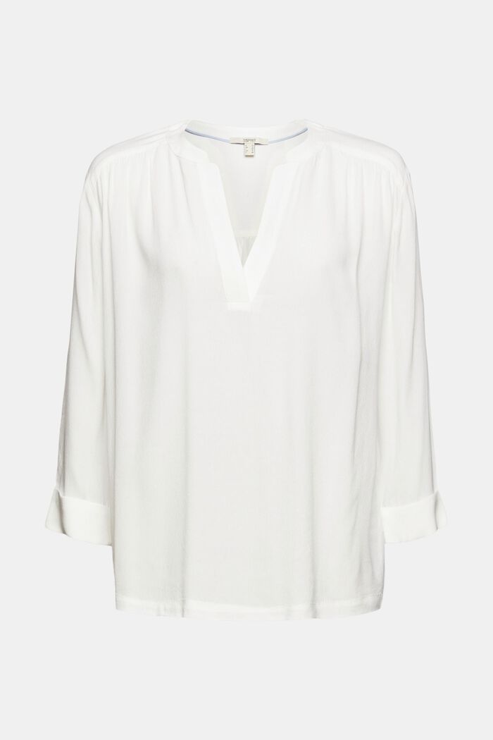 Blouse met 3/4-mouwen, OFF WHITE, overview