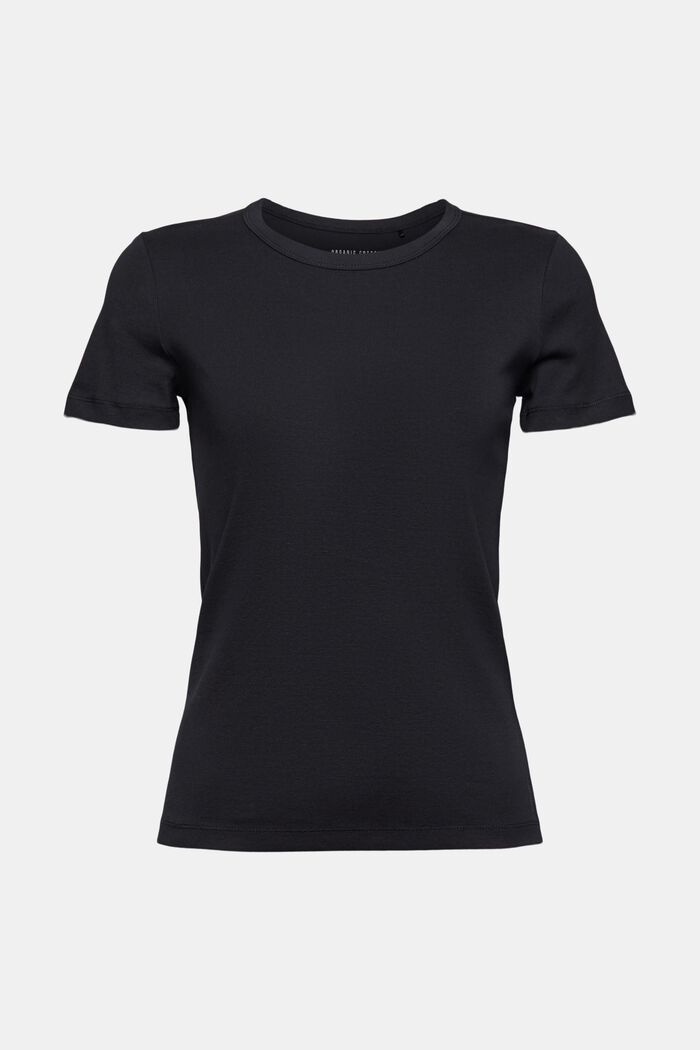 Katoenen T-shirt, BLACK, overview