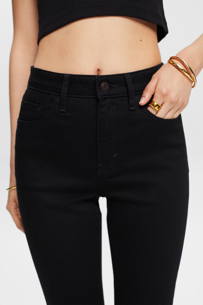 High rise skinny jeans, BLACK RINSE, detail image number 4