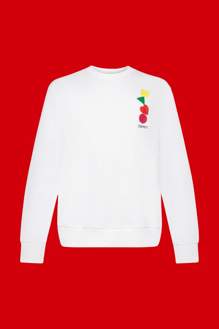 Sweatshirt met logoborduursel, WHITE, detail image number 5