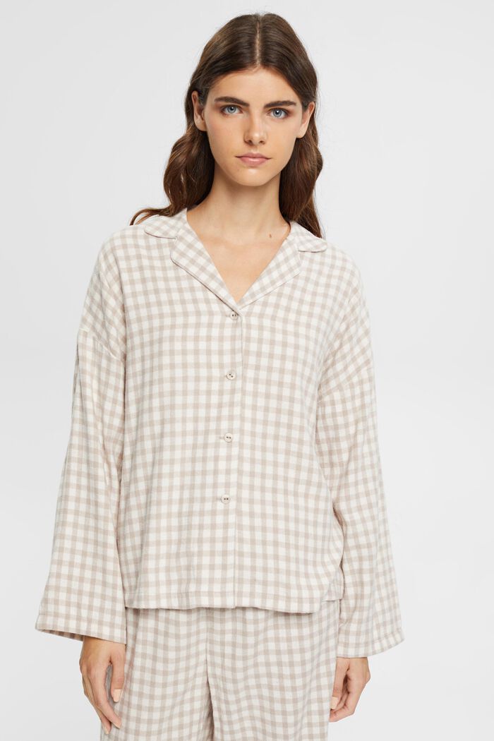 Geruite flanellen pyjama, SAND, detail image number 0