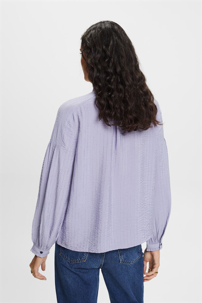 Gestructureerde blouse met lange mouwen, LIGHT BLUE LAVENDER, detail image number 3