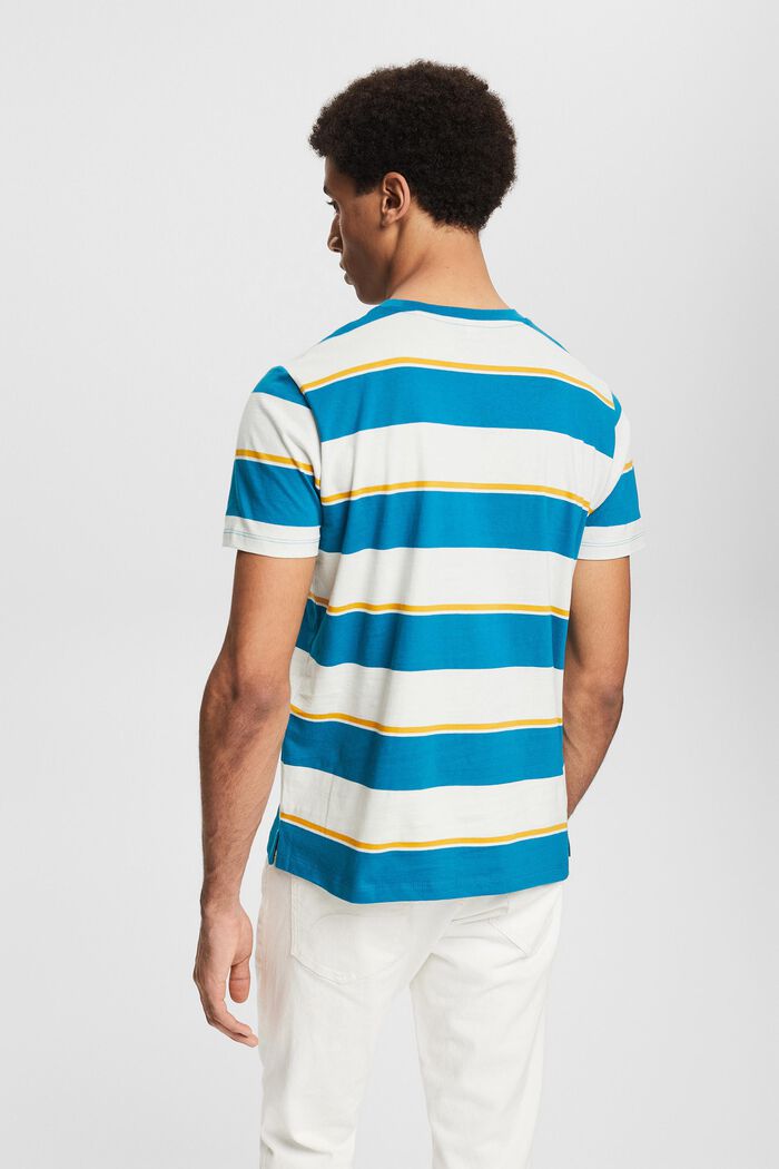 Jersey T-shirt met streepmotief, TEAL BLUE, detail image number 3