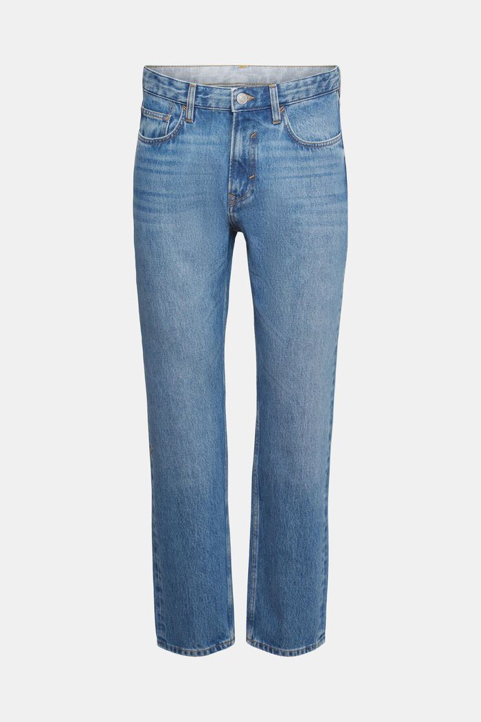 Jeans met rechte pijpen, organic cotton, BLUE MEDIUM WASHED, detail image number 7