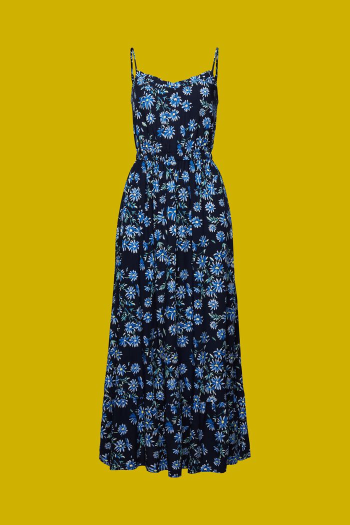 Maxi-jurk met motief, LENZING™ ECOVERO™, NAVY, detail image number 7
