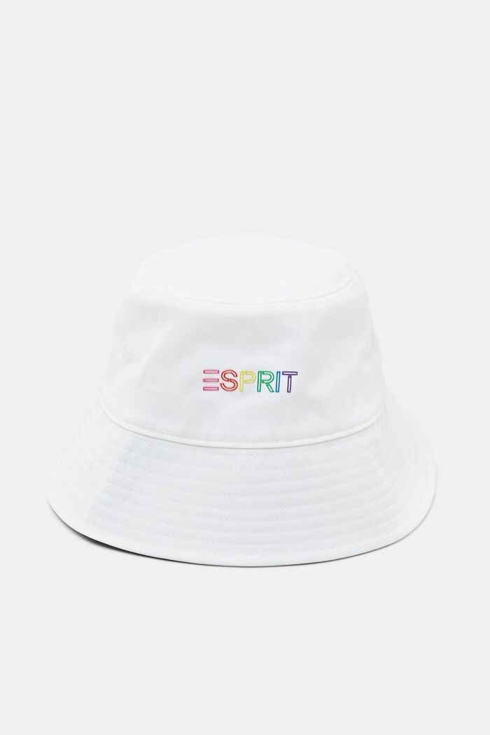 Twill bucket hat met label, WHITE, detail image number 0
