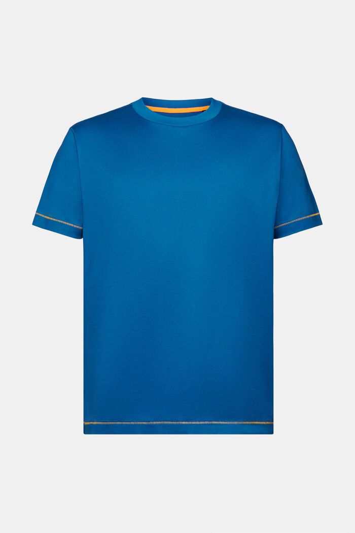 Jersey T-shirt met ronde hals, 100% katoen, DARK BLUE, detail image number 5