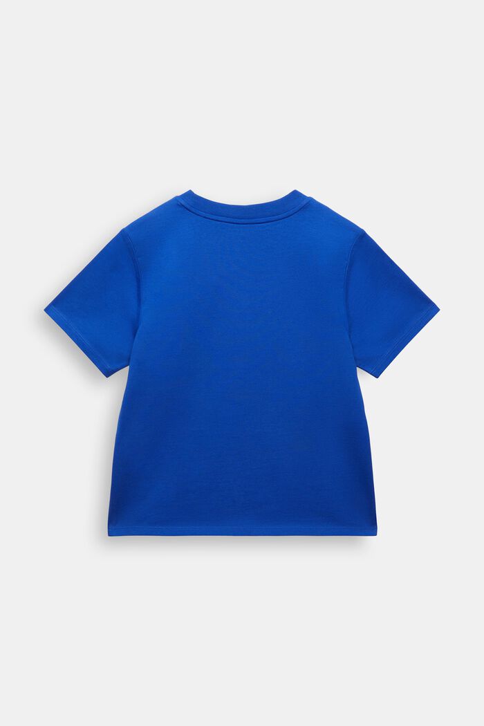 T-shirt van katoen-jersey met logo, BRIGHT BLUE, detail image number 3