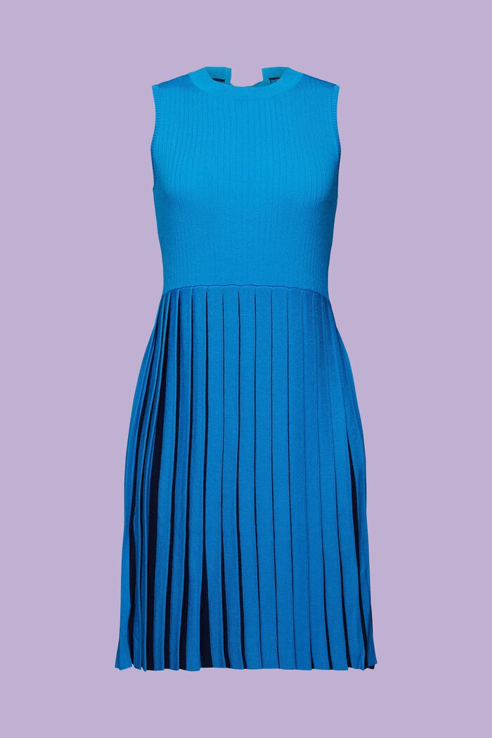 Gebreide mini-jurk, BLUE, detail image number 6