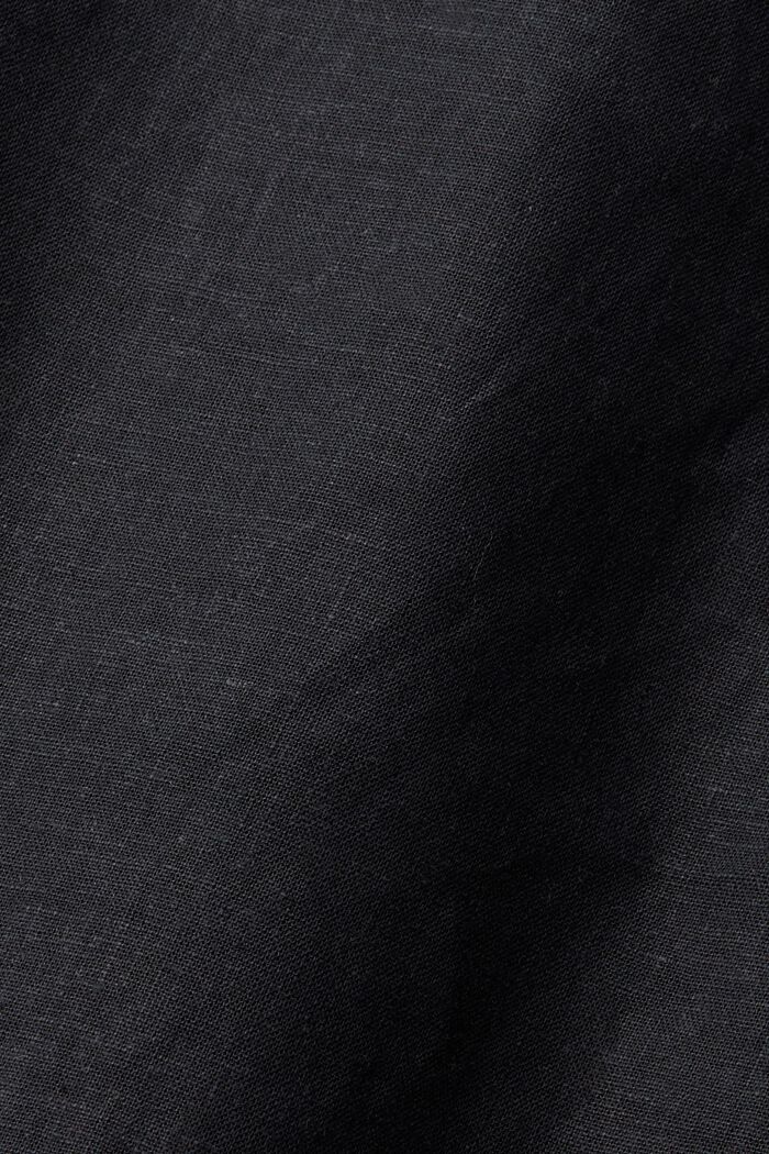 Rok met knoopdetails van een linnenmix, BLACK, detail image number 4