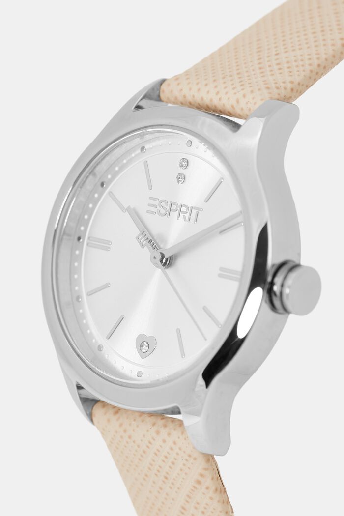 Watch with Leather, BEIGE, detail image number 1