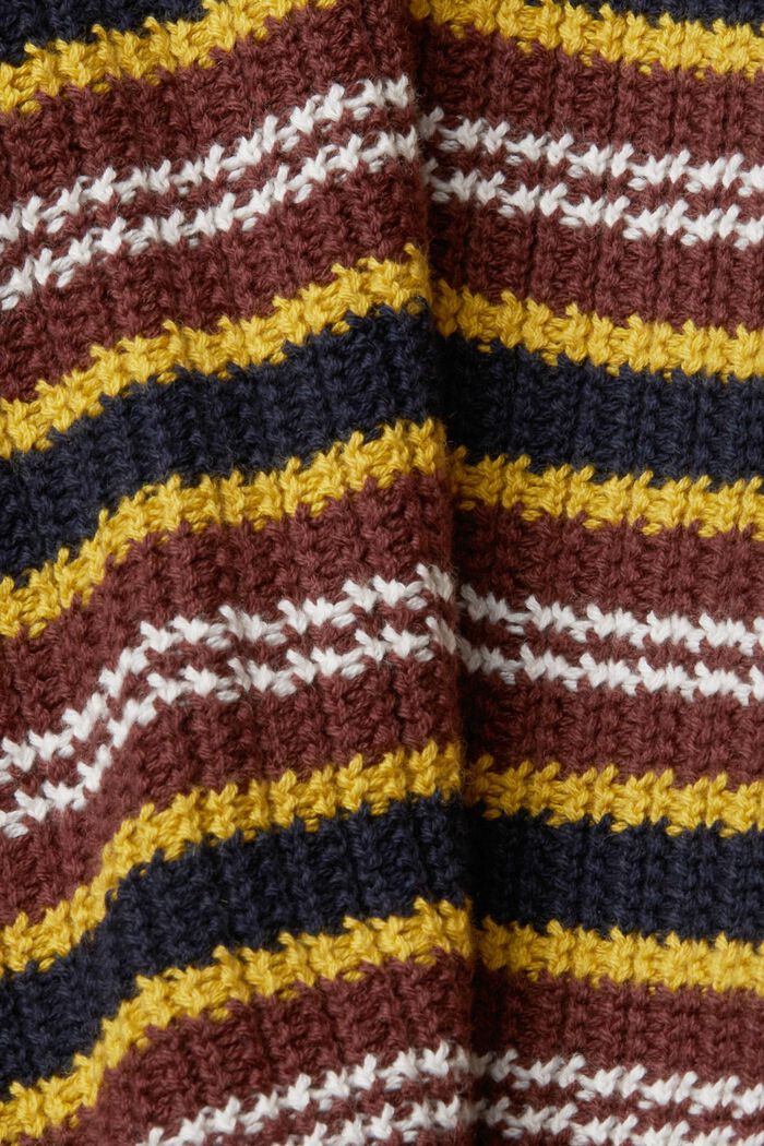 Gestreepte trui van een wolmix, NAVY, detail image number 5
